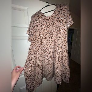 Nude cheetah boutique dress